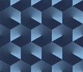 Clockwise Gradient Hexagon Vector Abstract Blue Striking Trendy Seamless Pattern Royalty Free Stock Photo
