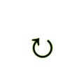 Clockwise open arrow symbol isolated.