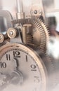 Clockwork Background. Close-up Of Old Clock Watch Mechanism Royalty Free Stock Photo