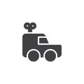 Clockwork car vector icon