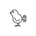 Clockwork chicken toy line icon