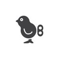 Clockwork chicken toy vector icon