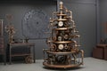 A Clockwork Christmas: Steampunk Tree Blends Victorian and Futuristic Elements