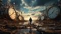 Clockwork Dreamscape: Temporal Vortex Surreal Landscape