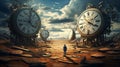 Clockwork Dreamscape: Temporal Vortex Surreal Landscape