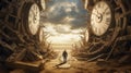 Clockwork Dreamscape: Temporal Vortex Surreal Landscape