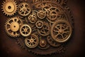 Clockwork gears of different sizes. Abstraction