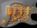 Clockwork guitar Royalty Free Stock Photo