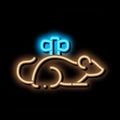 Clockwork Mouse neon glow icon illustration