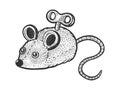 Clockwork mouse toy for cat sketch vector