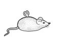 Clockwork mouse toy for cat sketch vector