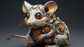 Golden Clockwork Rat: A Hyperrealistic Masterpiece Of Fantasy