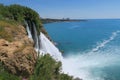 Cloe View at the 40m High Duden Waterfall in Antalya, Turkey Royalty Free Stock Photo