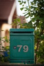 Cloes up of a mailbox on the street