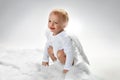 Cloesup portrait of a cute, little angel - boy
