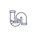 Clog in pipe, drain line icon