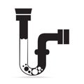 Clogged pipe icon sign illustration