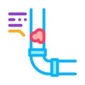 Clogged pipe icon vector outline illustration