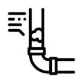 Clogged pipe icon vector outline illustration