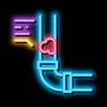 clogged pipe neon glow icon illustration