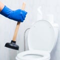 Clogg in toilet. Using ventuz to clean toilet