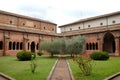 Cloister of the abbey of Clairvaux of the Dove in the province of Parma in Italy