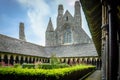 Cloister of abbey Mont Saint Michel, Normandy, France Royalty Free Stock Photo