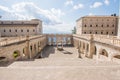 cloister and balcony of Montecassino abbey, rebuilding after second world war