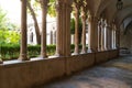 Cloister with beautiful arches and columns in old Dominican monastery in Dubrovnik Royalty Free Stock Photo