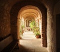 Cloister of the convent of El Palancar in Pedroso de Acim, province of Caceres, Spain