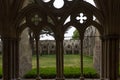 Cloister and courtyard of famous Salisbury Cathedral, UK Royalty Free Stock Photo