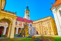 Cloister of Loreta of Prague with Loreta Chapel in the middle, Czechia Royalty Free Stock Photo