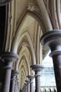 cloister of a medieval abbey at le mont-saint-michel in normandy (france) Royalty Free Stock Photo