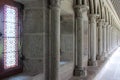 cloister of a medieval abbey at le mont-saint-michel in normandy (france) Royalty Free Stock Photo