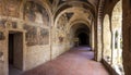 Cloister with frescoes Royalty Free Stock Photo