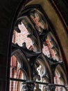 Cloister tracery window of Malbork castle, Poland Royalty Free Stock Photo