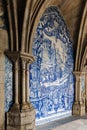 Azulejo panel in the Porto Cathedral, Porto, Portugal.