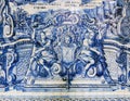 Azulejo panel in the Porto Cathedral, Porto, Portugal.