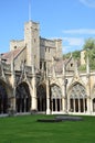 Cloisters of Canterbury Cathedral with Tower Royalty Free Stock Photo