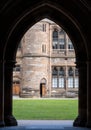 Cloisters on the Glasgow University campus in Scotland, built in Gothic Revival style, also known as The Undercroft. Royalty Free Stock Photo