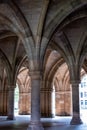 Cloisters on the Glasgow University campus in Scotland, built in Gothic Revival style, also known as The Undercroft. Royalty Free Stock Photo