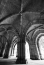 Cloisters on the Glasgow University campus in Scotland, built in Gothic Revival style, also known as The Undercroft. Royalty Free Stock Photo