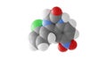 clonazepam molecule, benzodiazepines, molecular structure, isolated 3d model van der Waals Royalty Free Stock Photo