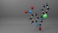 Clonazepam molecule illustration. Royalty Free Stock Photo