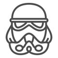Clone Commander Bacara line icon, star wars concept, clone trooper officer marshal vector sign on white background