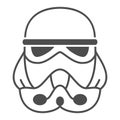 Clone Commander Bacara solid icon, star wars concept, clone trooper officer marshal vector sign on white background