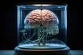 Cloned brain with wires.