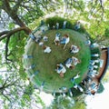 Clones on a tiny planet Royalty Free Stock Photo