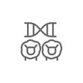 Cloning, DNA, animal icon. Element of bio engineering illustration. Thin line icon for website design and development, app Royalty Free Stock Photo