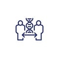 cloning line icon with dna and clones